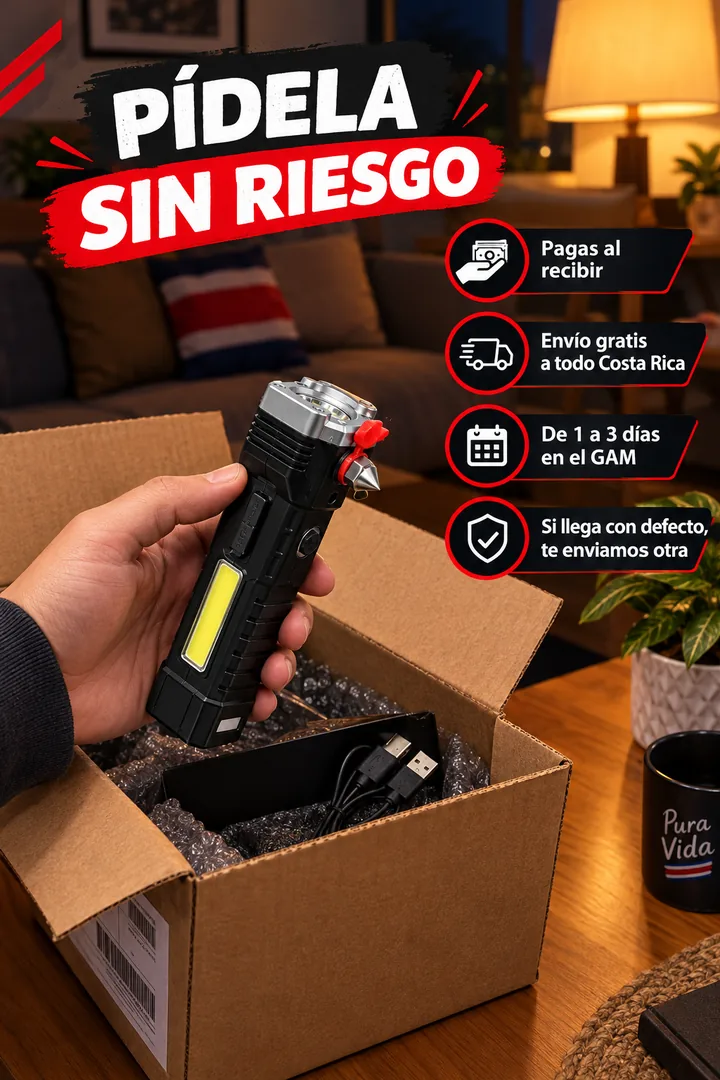 Pídela sin riesgo: pagas al recibir, envío gratis a todo Costa Rica, de 1 a 3 días en el GAM y si llega con defecto te enviamos otra